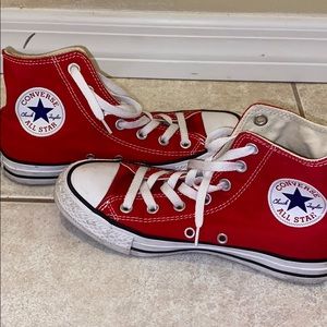 Red Converse high tops